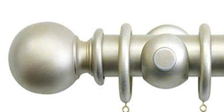 Jones Florentine 50mm Champagne Silver Curtain Pole Ball Finial - Curtain Poles Emporium