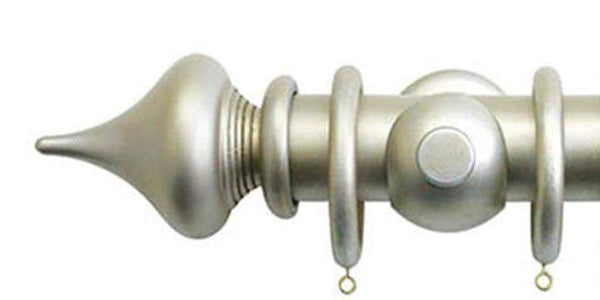 Jones Florentine 50mm Champagne Silver Curtain Pole Minaret Finial - Curtain Poles Emporium