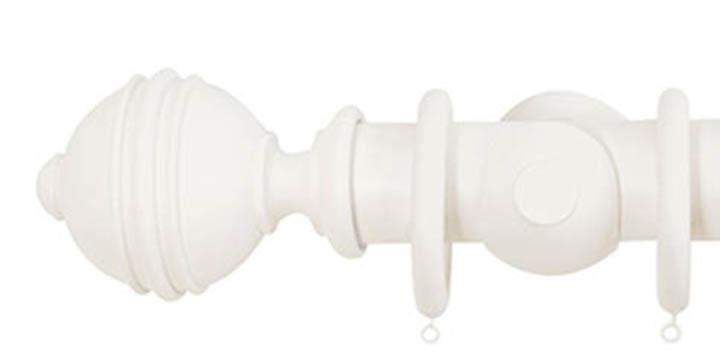 Jones Florentine 50mm Cotton Curtain Pole Ribbed Ball Finial - Curtain Poles Emporium