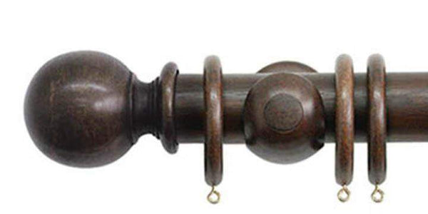 Jones Florentine 50mm Oak Curtain Pole Ball Finial - Curtain Poles Emporium