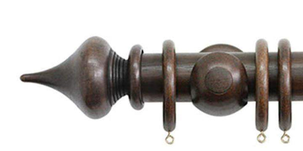 Jones Florentine 50mm Oak Curtain Pole Minaret Finial - Curtain Poles Emporium
