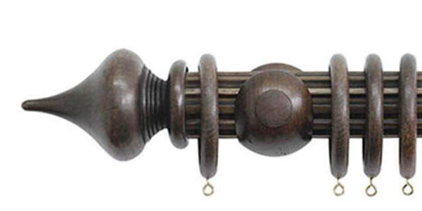 Jones Florentine 50mm Oak Curtain Pole Minaret Finial - Curtain Poles Emporium