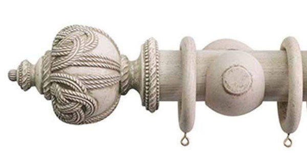 Jones Florentine 50mm Putty Curtain Pole Rope Finial - Curtain Poles Emporium