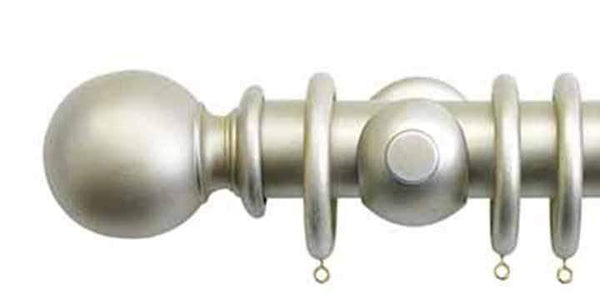 Jones Grande 63mm Champagne Silver Curtain Pole Ball Finial - Curtain Poles Emporium