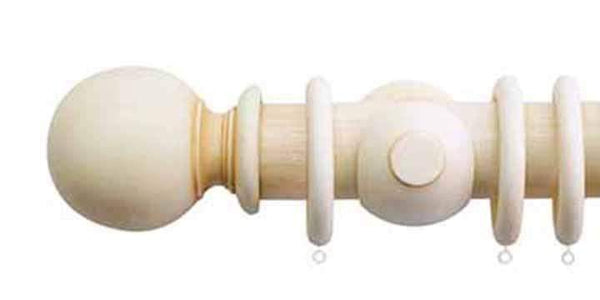 Jones Grande 63mm Ivory Curtain Pole Ball Finial - Curtain Poles Emporium