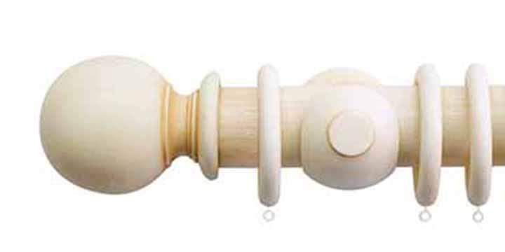 Jones Grande 63mm Ivory Curtain Pole Ball Finial - Curtain Poles Emporium