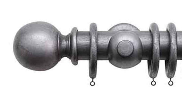 Jones Grande 63mm Pewter Curtain Pole Ball Finial - Curtain Poles Emporium