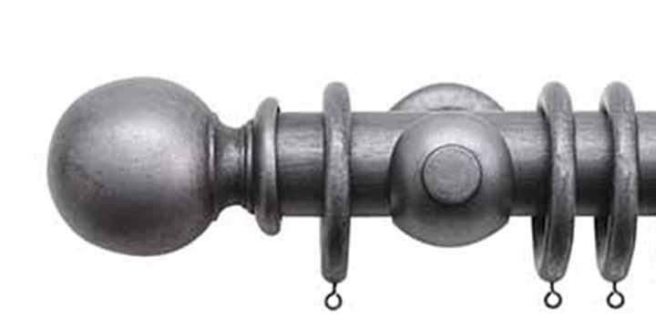 Jones Grande 63mm Pewter Curtain Pole Ball Finial - Curtain Poles Emporium