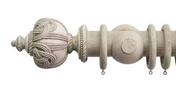 Jones Grande 63mm Putty Curtain Pole Rope Finial - Curtain Poles Emporium