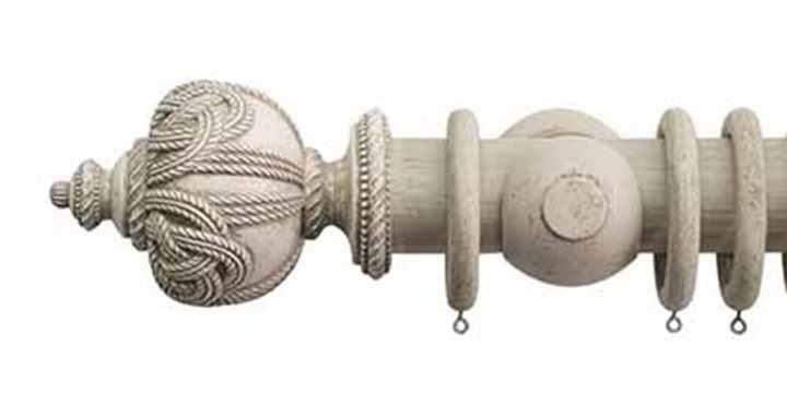 Jones Grande 63mm Putty Curtain Pole Rope Finial - Curtain Poles Emporium