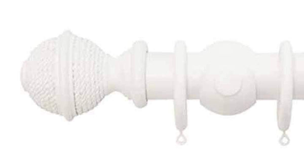 Jones Hardwick 40mm Cotton Curtain Pole Woven Finial - Curtain Poles Emporium