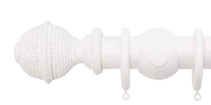 Jones Hardwick 40mm Cotton Curtain Pole Woven Finial - Curtain Poles Emporium