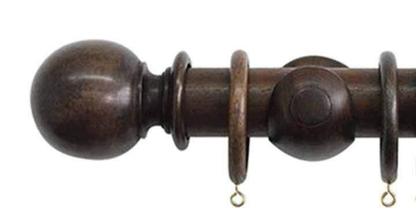 Jones Hardwick 40mm Oak Curtain Pole Ball Finial - Curtain Poles Emporium