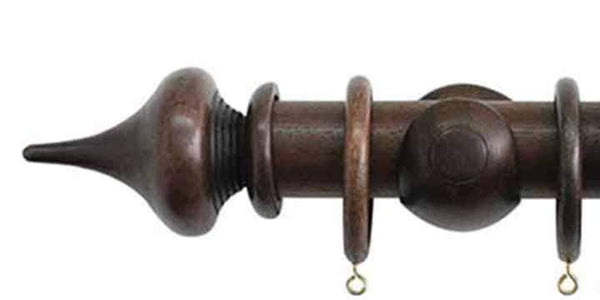 Jones Hardwick 40mm Oak Curtain Pole Minaret Finial - Curtain Poles Emporium