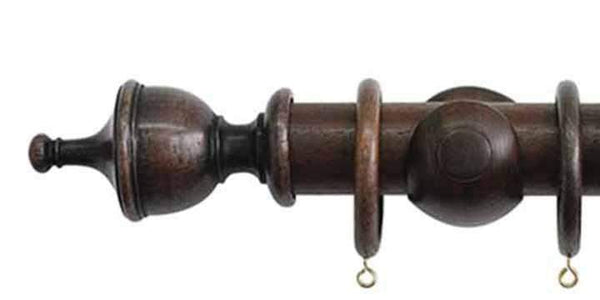 Jones Hardwick 40mm Oak Curtain Pole Urn Finial - Curtain Poles Emporium