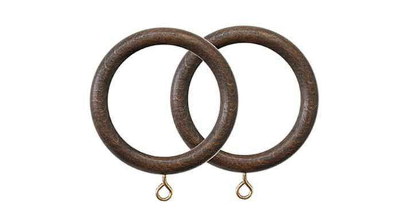 Jones Hardwick 40mm Oak Curtain Rings (Pack Size of 4) - Curtain Poles Emporium
