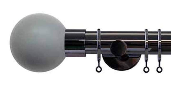 Jones Interiors Strand 35mm Black Nickel Curtain Pole Lead Painted Finial - Curtain Poles Emporium