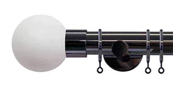 Jones Interiors Strand 35mm Black Nickel Curtain Pole Stone Painted Finial - Curtain Poles Emporium