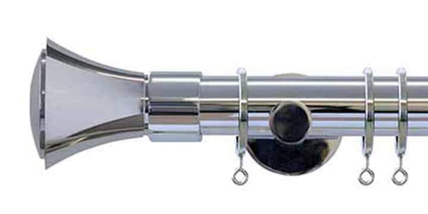 Jones Interiors Strand 35mm Chrome Curtain Pole Cone Finial - Curtain Poles Emporium