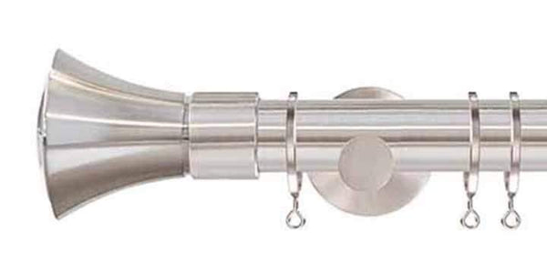 Jones Interiors Strand 35mm Matt Nickel Curtain Pole Cone Finial - Curtain Poles Emporium