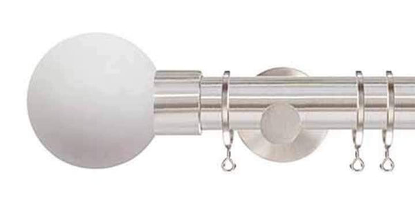 Jones Interiors Strand 35mm Matt Nickel Curtain Pole Stone Painted Finial - Curtain Poles Emporium