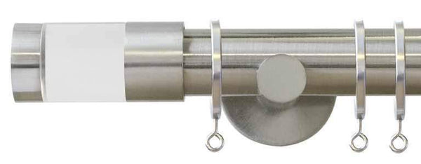 Jones Interiors Strand 35mm Matt Nickel Curtain Pole with Acrylic Cylinder Finial - Curtain Poles Emporium