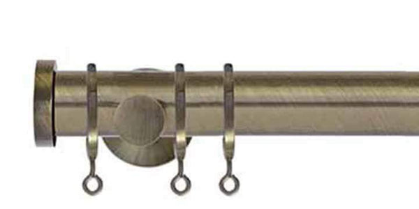 Jones Lunar 28mm Burnished Brass Curtain Pole End Stop finial - Curtain Poles Emporium