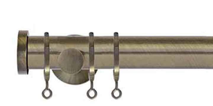Jones Lunar 28mm Burnished Brass Curtain Pole End Stop finial - Curtain Poles Emporium