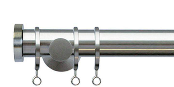 Jones Lunar 28mm Matt Nickel Curtain Pole End Stop finial - Curtain Poles Emporium