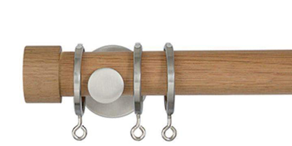 Jones Lunar 28mm Oak Curtain Pole End Cap finial - Curtain Poles Emporium