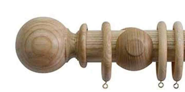 Jones Oakham 50mm Ash Curtain Pole Ball Finial - Curtain Poles Emporium