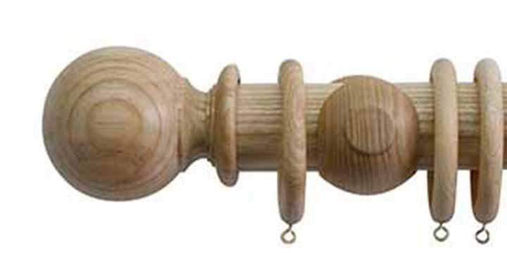 Jones Oakham 50mm Ash Curtain Pole Ball Finial - Curtain Poles Emporium