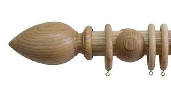 Jones Oakham 50mm Ash Curtain Pole Cone Finial - Curtain Poles Emporium