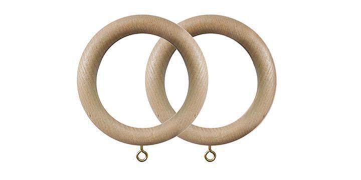 Jones Oakham 50mm Ash Curtain Rings (Pack of 4) - Curtain Poles Emporium