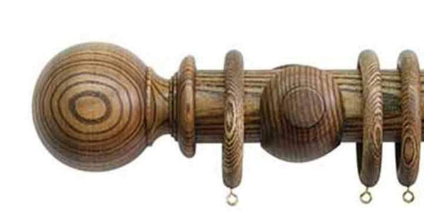 Jones Oakham 50mm Light Oak Curtain Pole Ball Finial - Curtain Poles Emporium