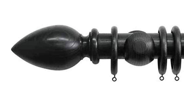 Jones Oakham 50mm Wenge Curtain Pole Cone Finial - Curtain Poles Emporium