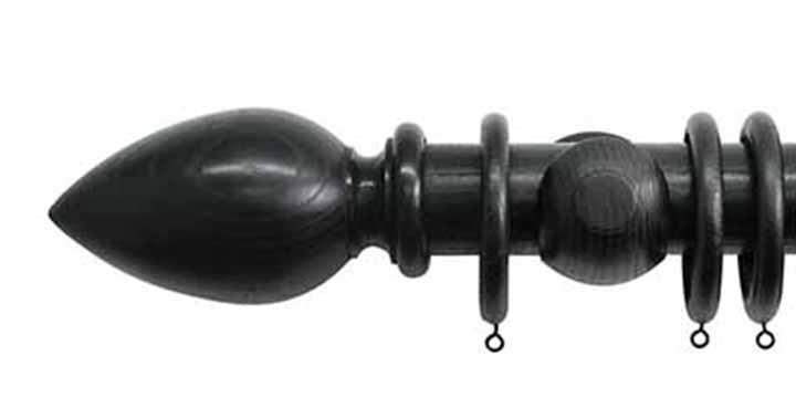 Jones Oakham 50mm Wenge Curtain Pole Cone Finial - Curtain Poles Emporium