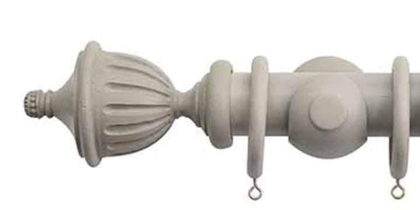 Jones Seychelles 40mm Truffle Curtain Pole Fluted Urn Finial - Curtain Poles Emporium