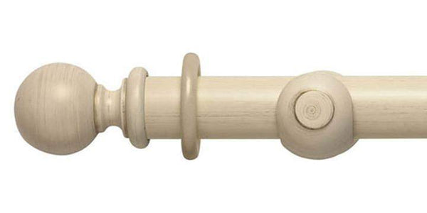 Modern Country 45mm Brushed Cream Curtain Pole Ball Finial - Curtain Poles Emporium