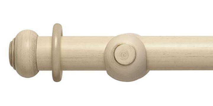 Modern Country 45mm Brushed Cream Curtain Pole Button Finial - Curtain Poles Emporium
