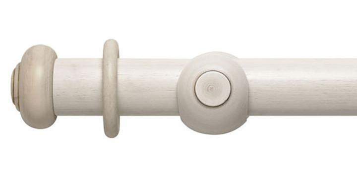 Modern Country 45mm Brushed Ivory Curtain Pole Button Finial - Curtain Poles Emporium