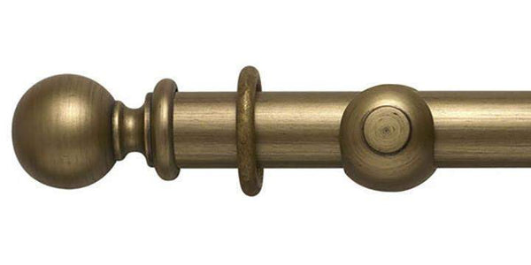 Modern Country 45mm Gold Black Curtain Pole Ball Finial - Curtain Poles Emporium