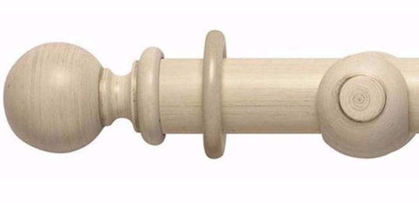 Modern Country 55mm Brushed Cream Curtain Pole Ball Finial - Curtain Poles Emporium