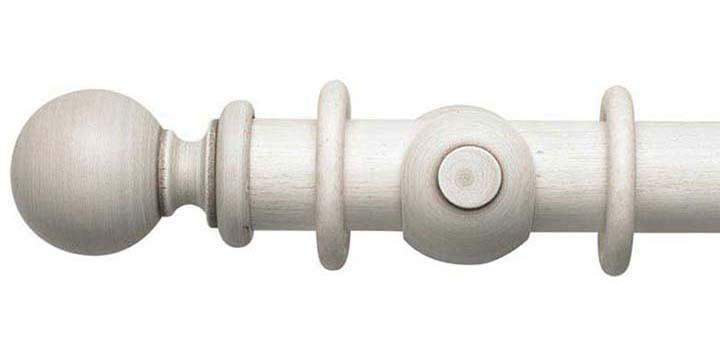 Modern Country 55mm Brushed Ivory Curtain Pole Ball Finial - Curtain Poles Emporium