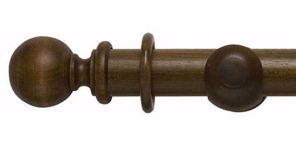 Modern Country 55mm Dark Oak Curtain Pole Ball Finial - Curtain Poles Emporium