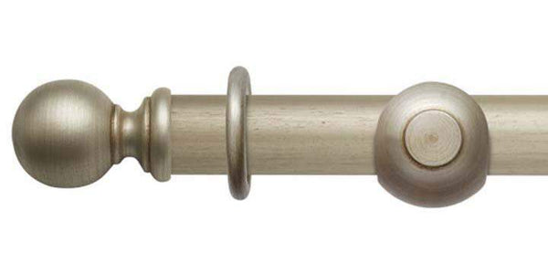 Modern Country 55mm Satin Silver Curtain Pole Ball Finial - Curtain Poles Emporium