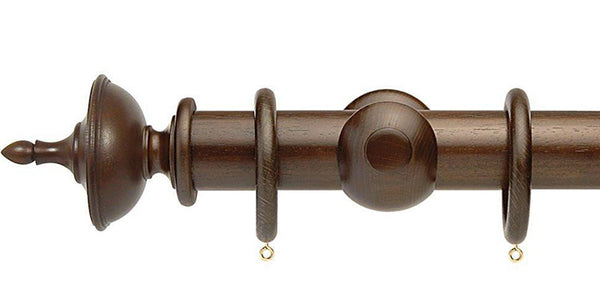 Opus Studio Natural Woodstain Walnut 35mm Wooden Curtain Pole Urn Finial