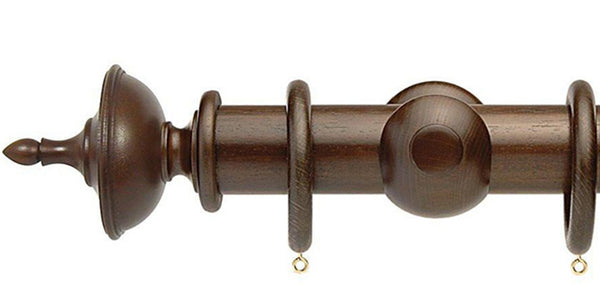 Opus Studio Natural Woodstain Walnut 48mm Wooden Curtain Pole Urn Finial