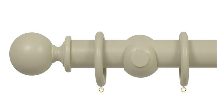 Opus Studio Painted Solid Colour Sage Grey 35mm Wooden Curtain Pole Ball Finial