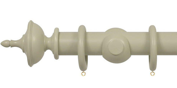 Opus Studio Painted Solid Colour Sage Grey 35mm Wooden Curtain Pole Urn Finial